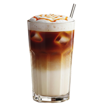 Iced Café Latte Vainilla con jarabe de vainilla y hielo