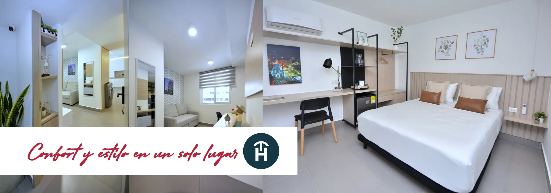 Habitación del hotel Reset con cama, escritorio y baño privado